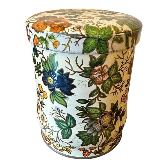 Daher Floral Cylinder Tin with Lid – Made in England, Cottagecore Botanical - Picture 5 of 12